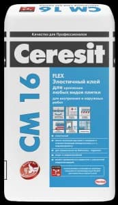Ceresit СМ 16 эластичный клей для всех видов плитки для наружных и внутренних работ