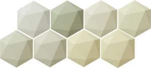 Настенная плитка Origami green hex 11x12,5
